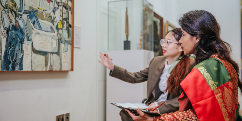 People drawing in The Stanley & Audrey Burton Gallery