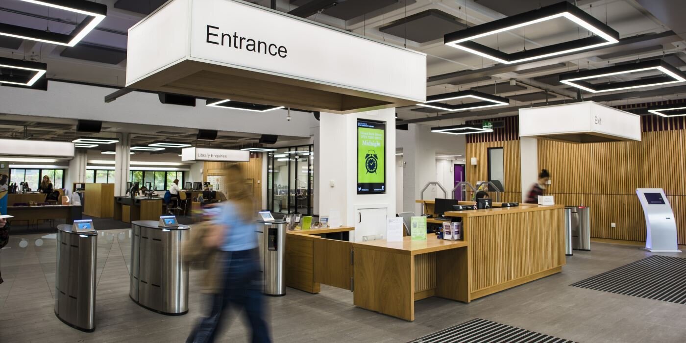 People coming in and out of the Edward Boyle Library