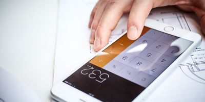 The calculator app on a mobile phone