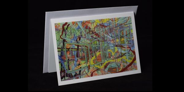 Greetings card with modern art