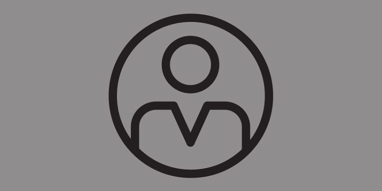 Graphic circle containing outline of person