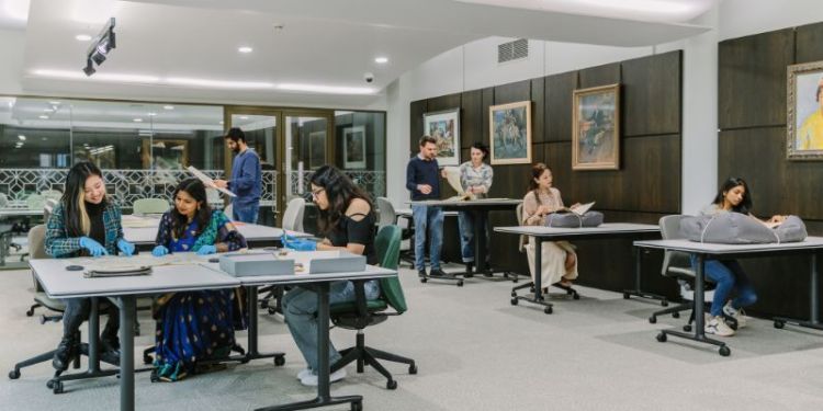 A busy group work area